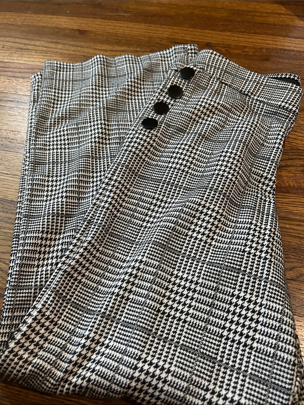 Cato Black & White Houndstooth High-Rise dress pants